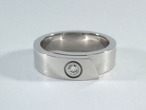 CARTIER DIAMOND RING 18K WHITE GOLD Size 55 - R10191