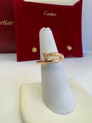 CARTIER JUSTE UN CLOU DIAMOND NAIL 18K ROSE GOLD RING SIZE 57 - R11118