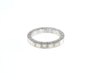 CARTIER LANIERES WHITE GOLD DIAMOND RING Size 47 - R10469