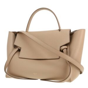 Celine Belt mini handbag in beige grained leather