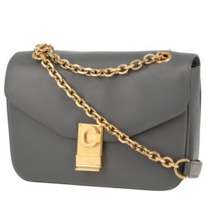 Celine C bag shoulder bag in grey leather