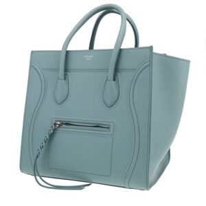 Celine Cabas Phantom shopping bag in blue grained leather