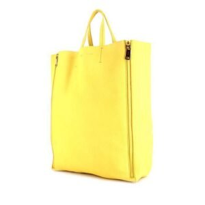 Celine Cabas shopping bag in yellow grained leather