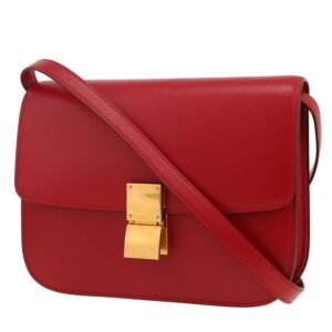 Celine Classic Box handbag in red box leather