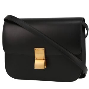 Celine Classic Box shoulder bag in black box leather