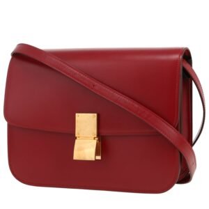 Celine Classic Box shoulder bag in red box leather