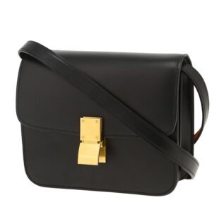 Celine Classic Box Teen shoulder bag in black box leather