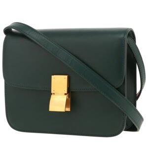 Celine Classic Box Teen shoulder bag in green box leather