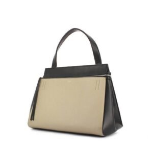 Celine Edge handbag in beige and black leather