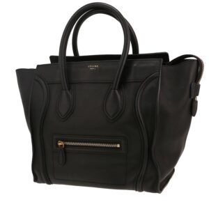 Celine Luggage medium model handbag in black leather