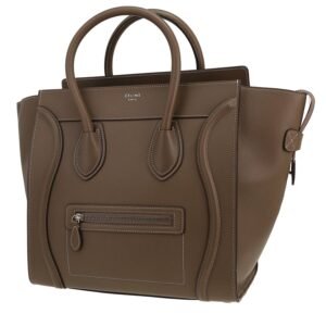 Celine Luggage medium model handbag in taupe grained leather