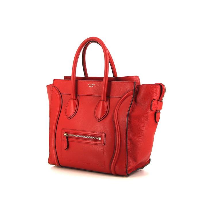 Celine Luggage Mini handbag in red leather