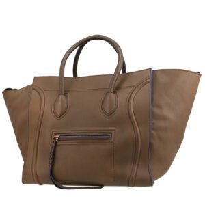 Celine Phantom medium model handbag in taupe leather