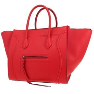 Celine Phantom shopping bag in red leather
