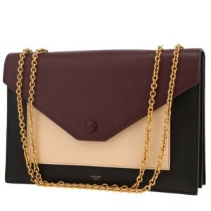 Celine Pocket handbag in black, burgundy and beige leather