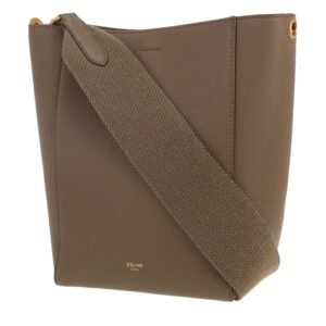 Celine Sac Sangle handbag in taupe grained leather