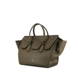 Celine Tie Bag handbag in taupe grained leather