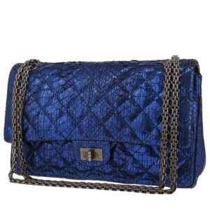 Chanel 2.55 handbag in metallic blue python