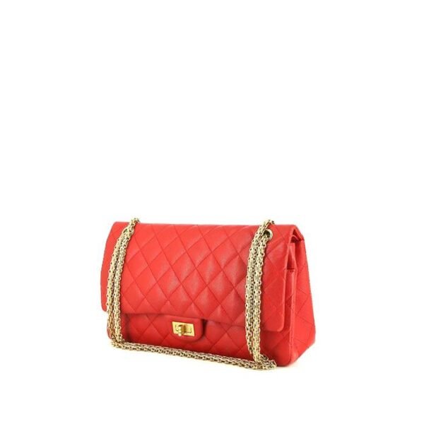Chanel 2.55 handbag in red quilted leather