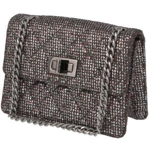 Chanel 2.55 mini handbag in silver quilted canvas