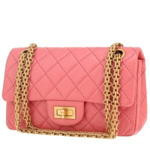 Chanel 2.55 mini shoulder bag in pink quilted leather