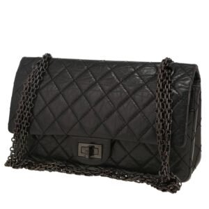 Chanel 2.55 shoulder bag in black quilted leather