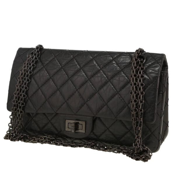 Chanel 2.55 shoulder bag in black quilted leather