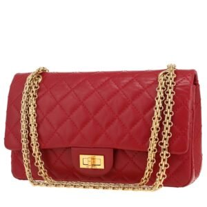 Chanel 2.55 shoulder bag in red quilted leather