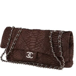 Chanel Baguette handbag in brown python