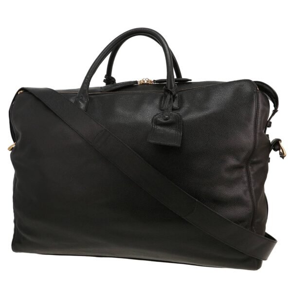 Chanel Boston travel bag in black grained leather