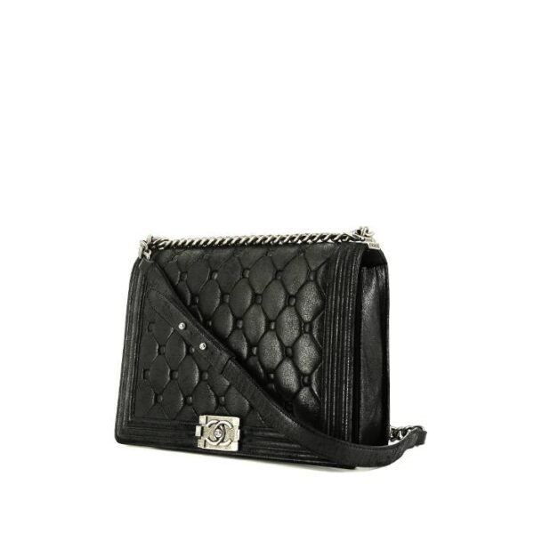 Chanel Boy large model shoulder bag in black quilted leather