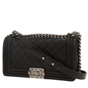 Chanel Boy shoulder bag in black quilted leather