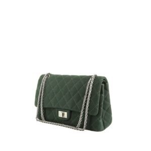Chanel Chanel 2.55 shoulder bag in green quilted canvas