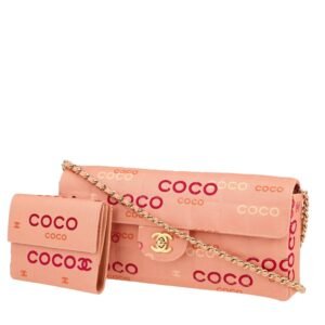 Chanel Choco bar shoulder bag in salmon pink monogram canvas