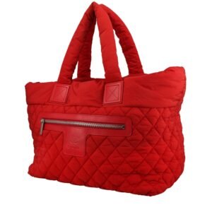 Chanel Coco Cocoon shopping bag in red quilted canvas and red leather