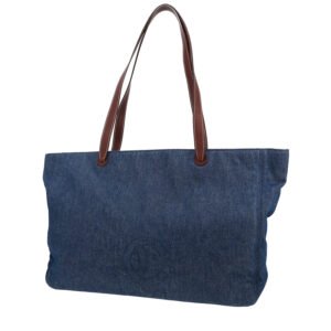 Chanel Coco Mark Tote shopping bag in blue denim canvas