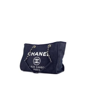 Chanel Deauville shopping bag in blue jean denim canvas