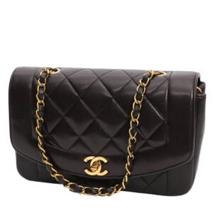 Chanel Diana shoulder bag in brown quilted leather