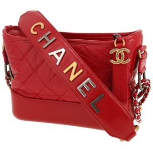 Chanel Gabrielle small model shoulder bag in red quilted leather