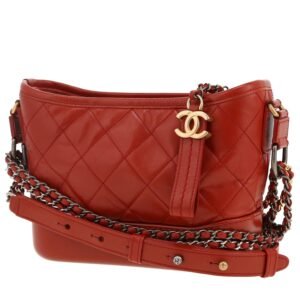 Chanel Gabrielle small model shoulder bag in red quilted leather