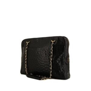 Chanel Grand Shopping shopping bag in black ostrich leather