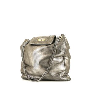 Chanel Grand Shopping shopping bag in silver leather
