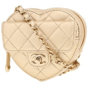 Chanel Heart bag clutch-belt in gold leather