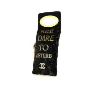 Chanel Limited Editions Please do not disturb clutch in black and gold paillette