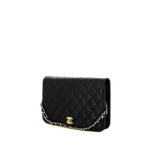 Chanel Mademoiselle bag worn on the shoulder or carried in the hand in black quilted leather