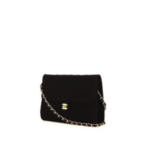 Chanel Mademoiselle handbag in black jersey canvas