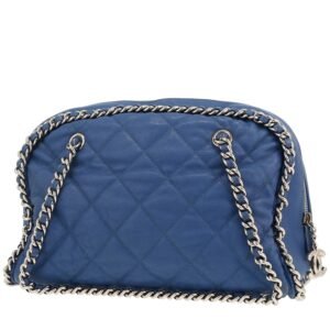 Chanel Mademoiselle handbag in blue quilted leather