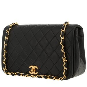 Chanel Mademoiselle shoulder bag in black quilted leather