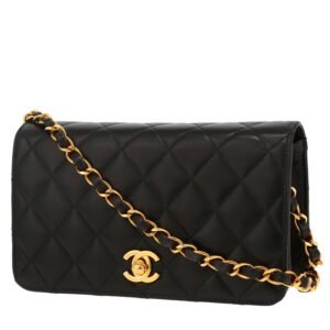 Chanel Mademoiselle shoulder bag in black quilted leather
