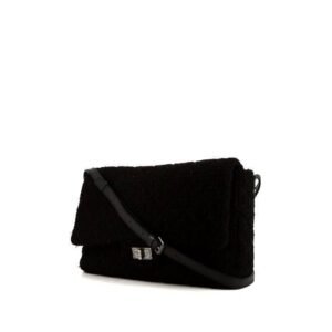 Chanel Messenger shoulder bag in black jersey and black leather